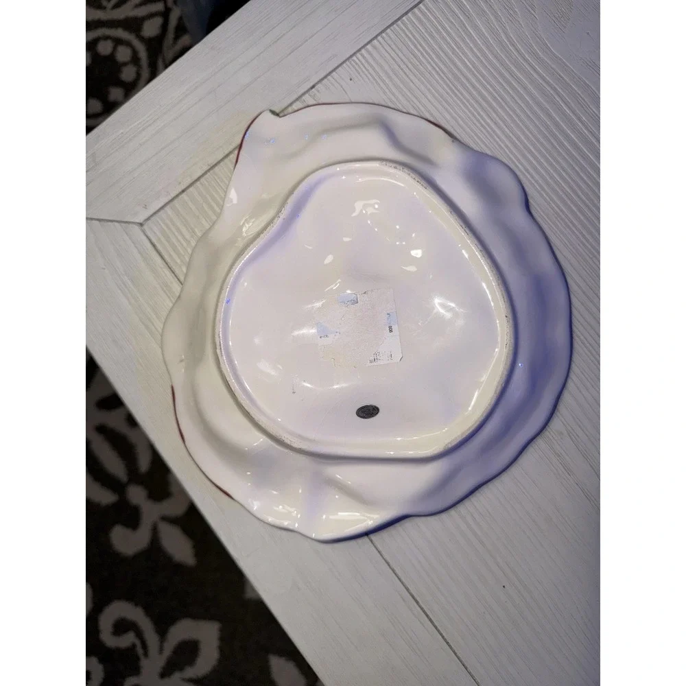 Unbranded Santa Claus Serving Plate Christmas Large White Red Good Holiday Decor
